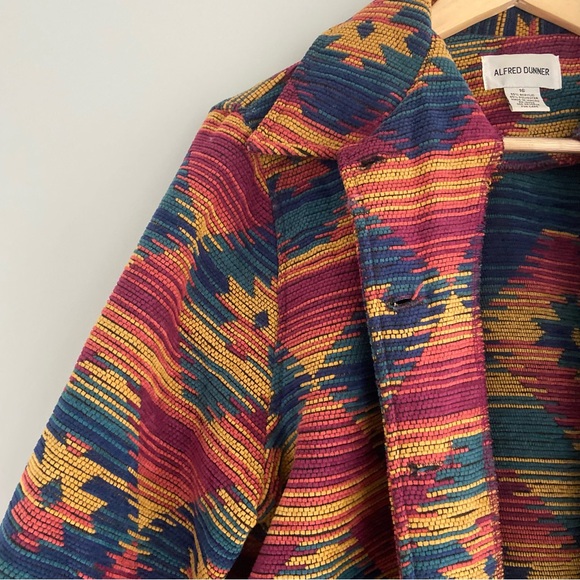 Alfred Dunner Colorful Southwest Print Vintage Jacket - Picture 4 of 8